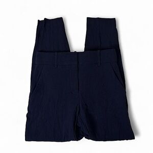 Sézane Navy Blue Tailored Pants FR 34 US 2 High Rise Slim Fit Trousers